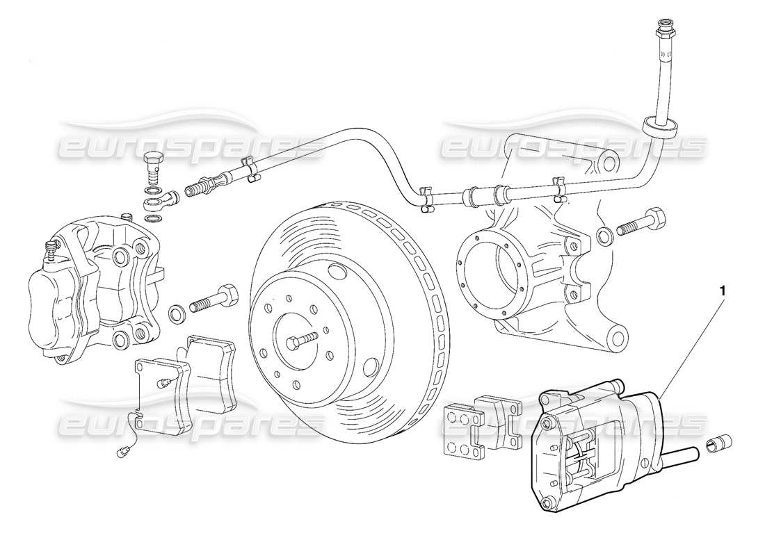 lamborghini diablo (1991) freni posteriori (valido per versione gb - ottobre 1991) diagramma delle parti