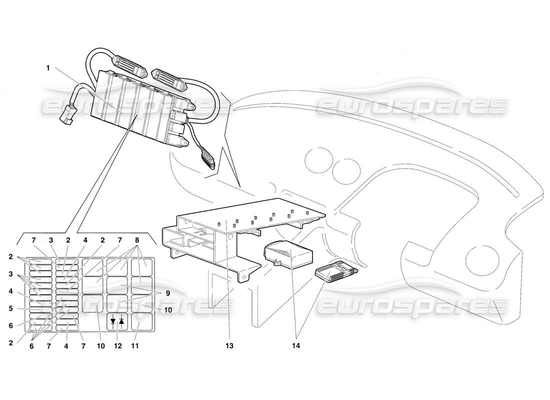 lamborghini diablo sv (1997) schema delle parti dell'impianto elettrico (valido per destra d. - marzo 1997).