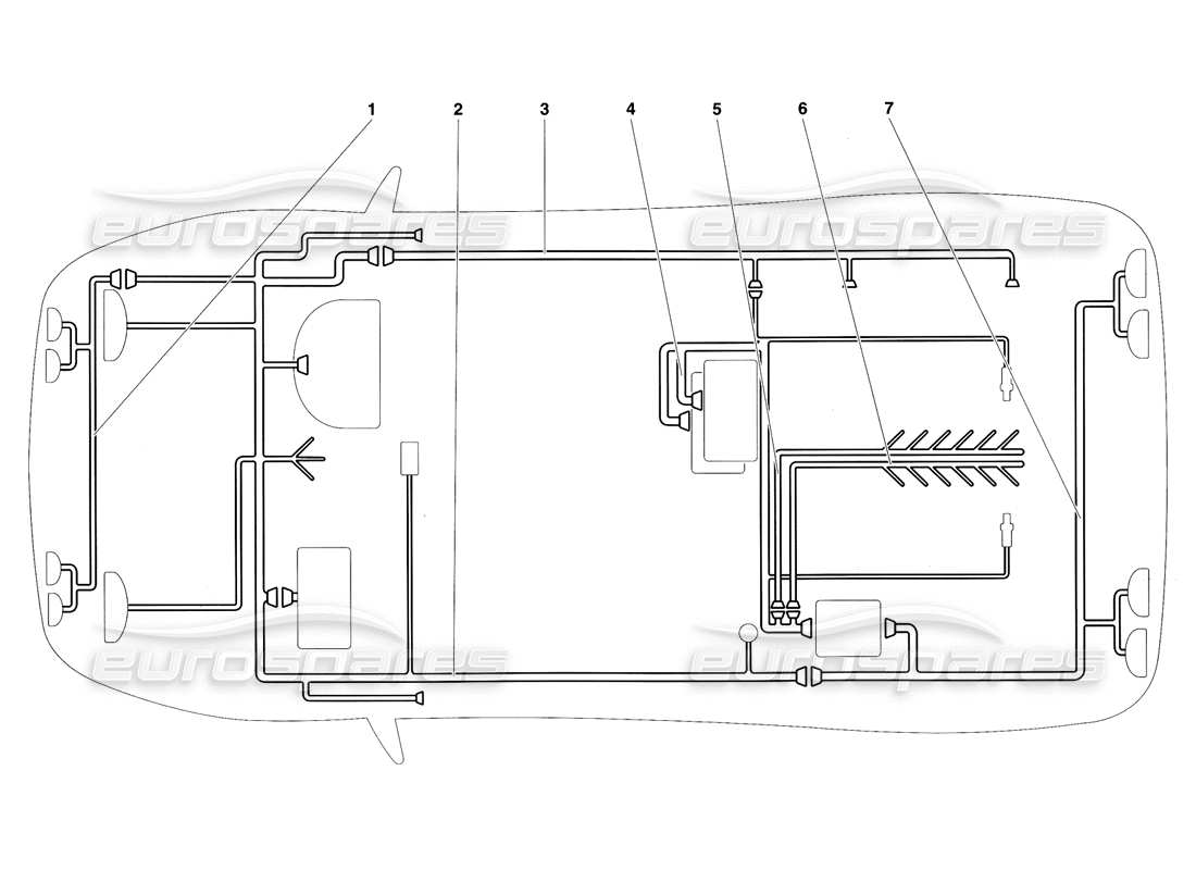 lamborghini diablo sv (1997) schema delle parti dell'impianto elettrico (valido per destra d. - marzo 1997).