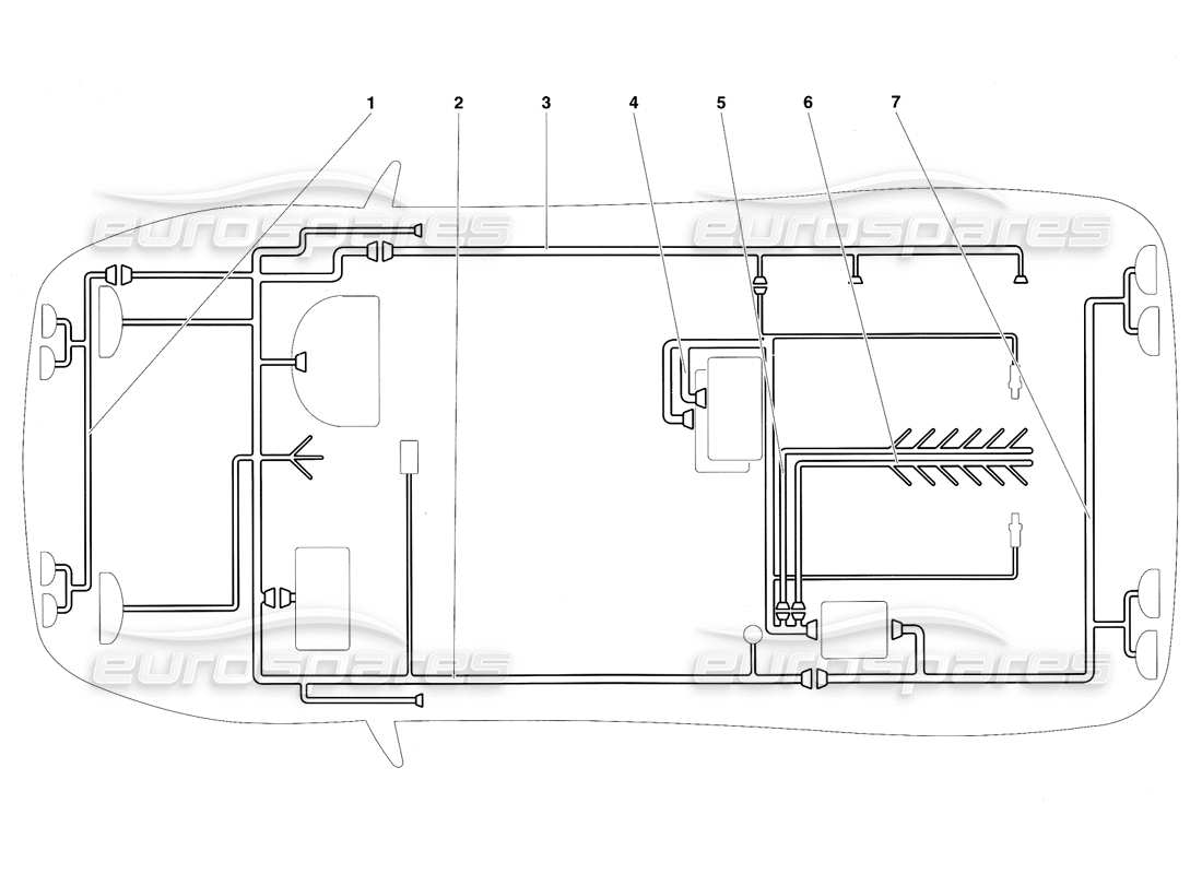 lamborghini diablo sv (1997) schema delle parti dell'impianto elettrico (valido per destra d. - marzo 1997).