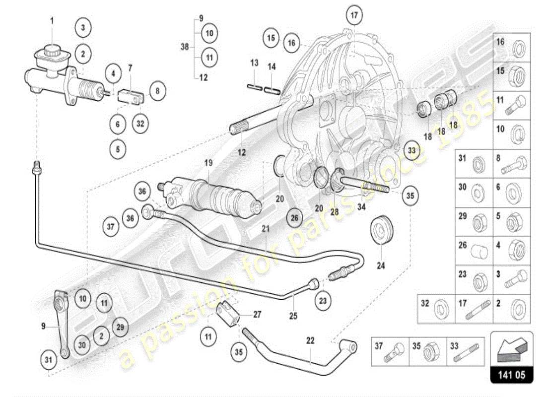 lamborghini diablo vt (1996) frizione diagramma delle parti