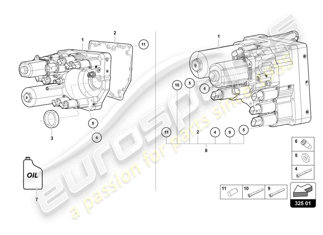 lamborghini sian roadster (2021) centralina idraulica diagramma delle parti