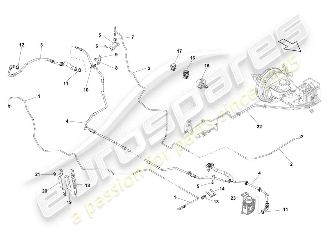 uno schema delle parti dal catalogo delle parti Lamborghini LP550-2 Coupé (2010)