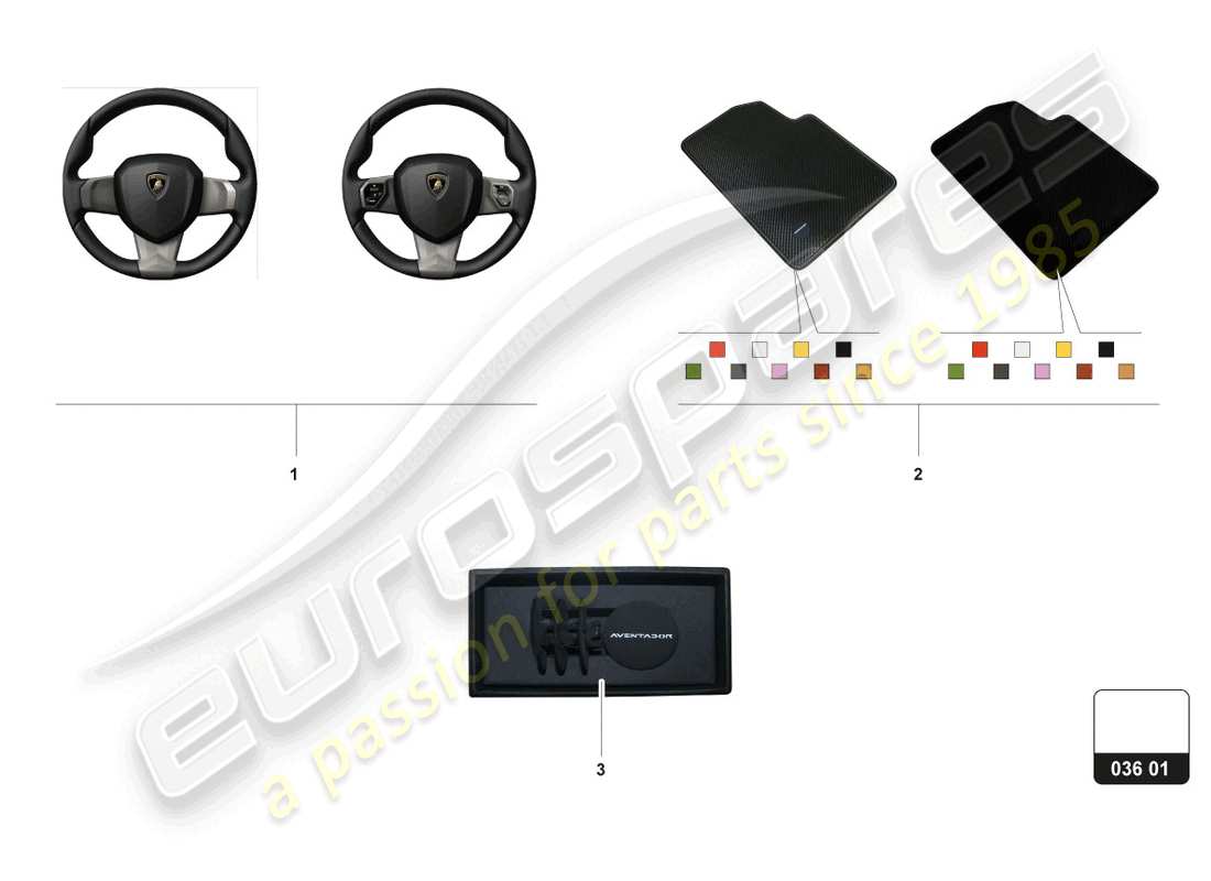 un diagramma delle parti dal catalogo delle parti lamborghini aventador accessories