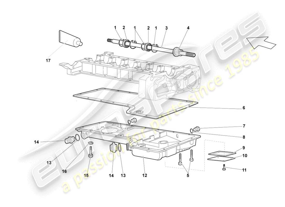un diagramma delle parti dal catalogo delle parti lamborghini lp640 roadster (2008)