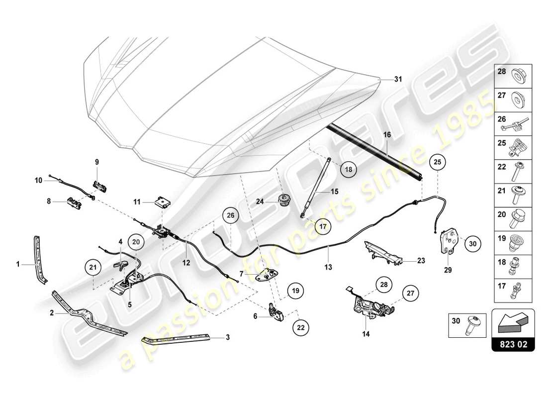 diagramma della parte contenente il codice parte 4ml823126