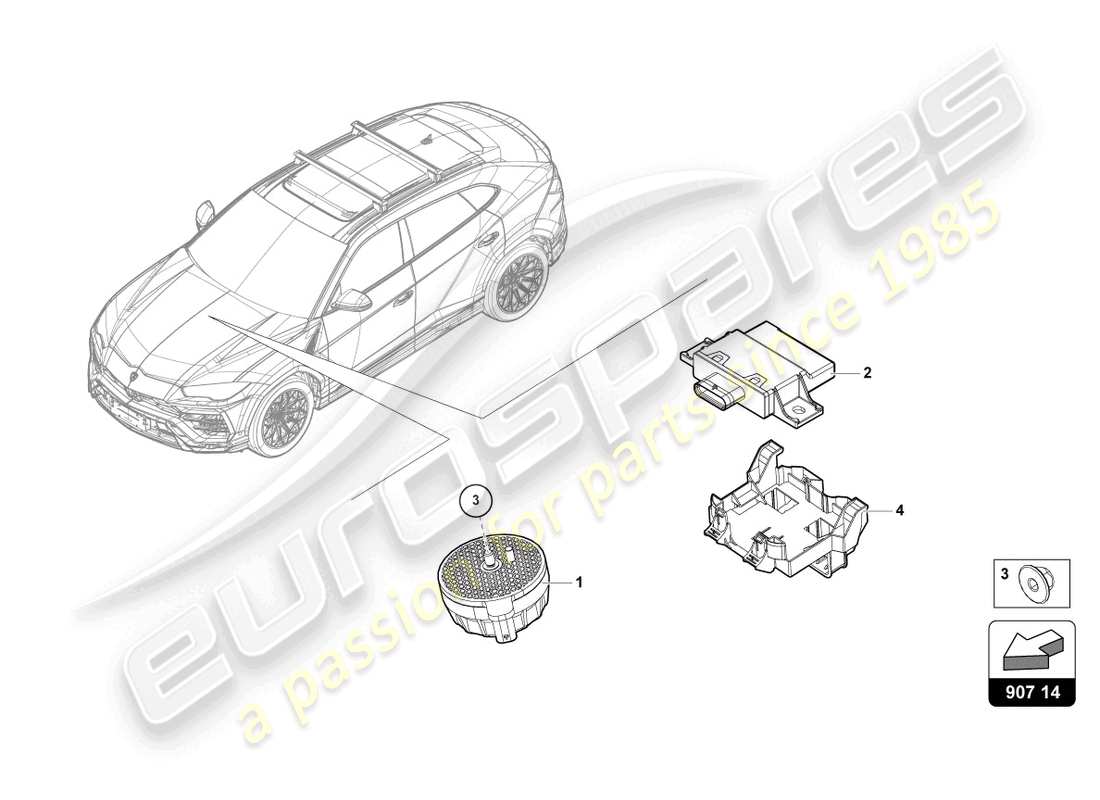 un diagramma delle parti dal catalogo delle parti lamborghini urus performante (2023)