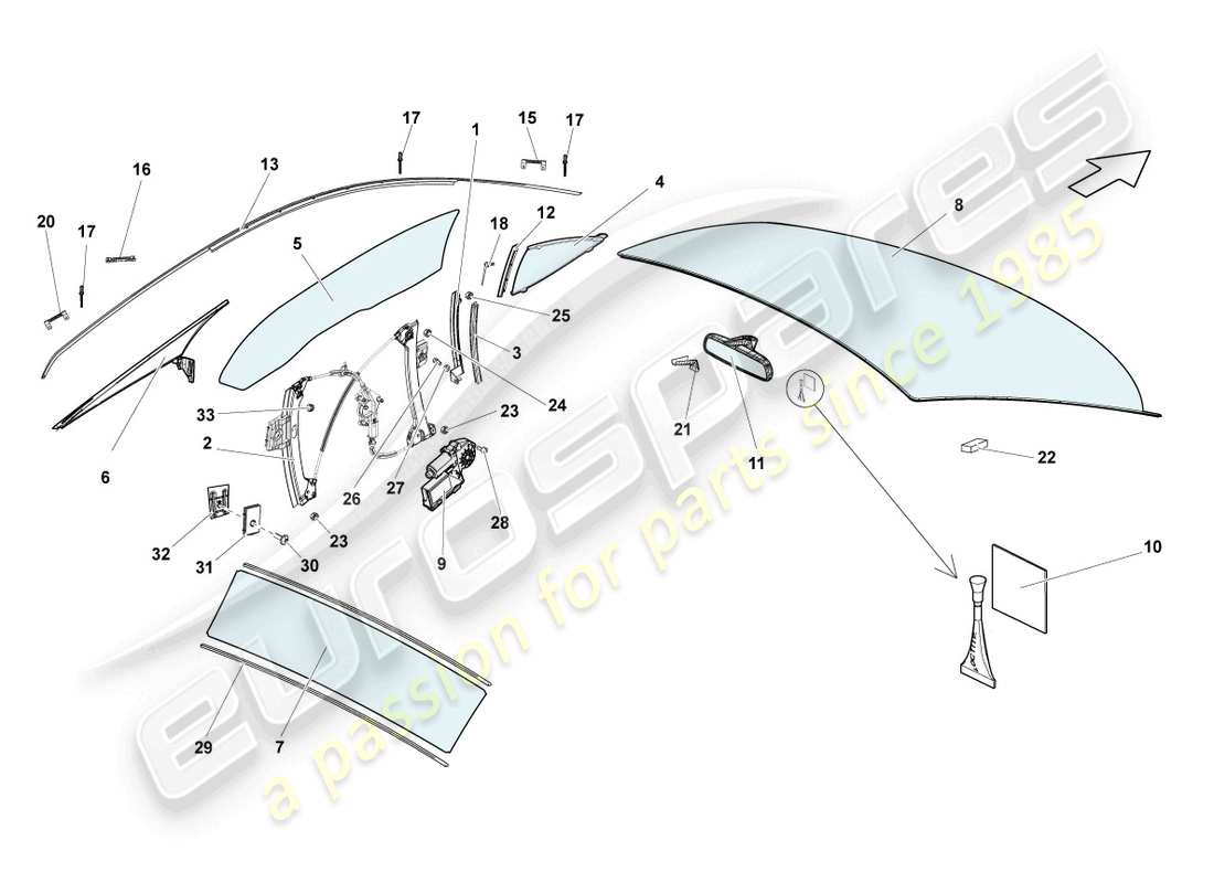uno schema delle parti dal catalogo delle parti Lamborghini Gallardo Coupé (2004)