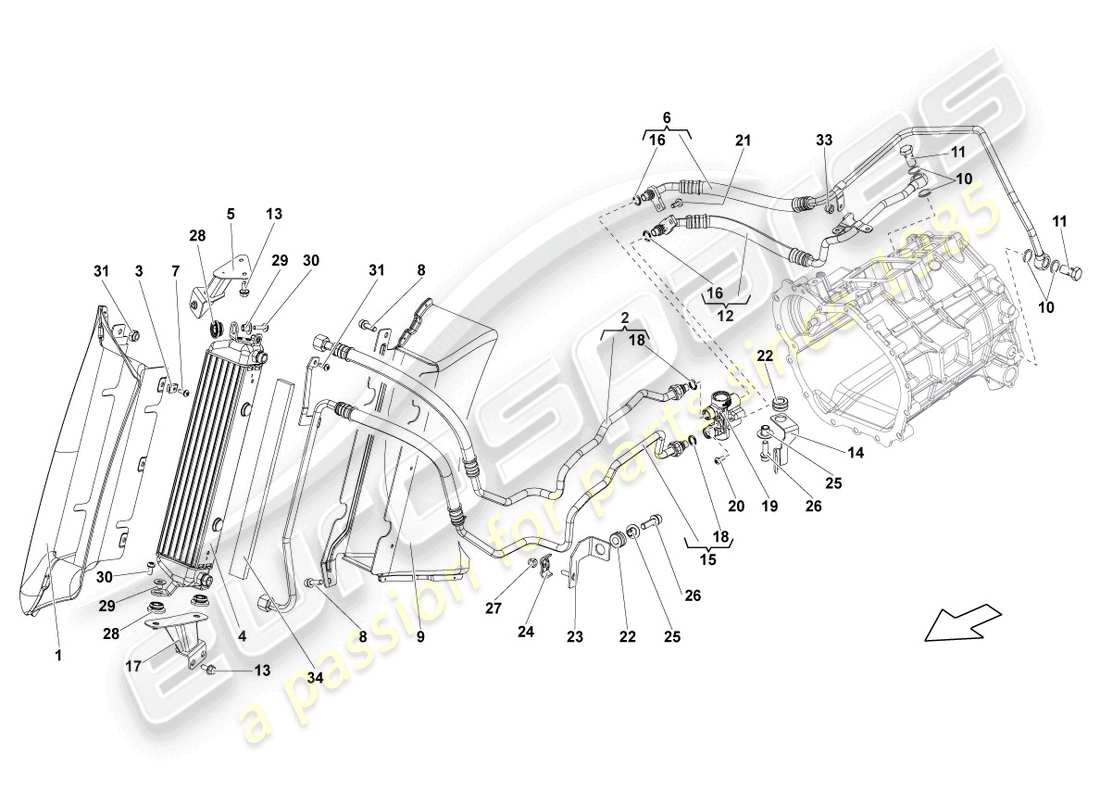 un diagramma delle parti dal catalogo delle parti lamborghini lp550-2 spyder (2012)