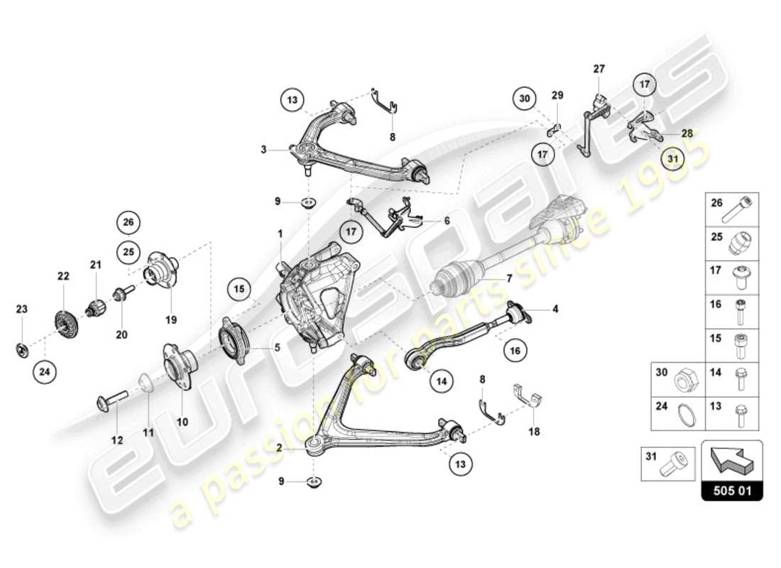 diagramma della parte contenente il codice parte 4t0505312d