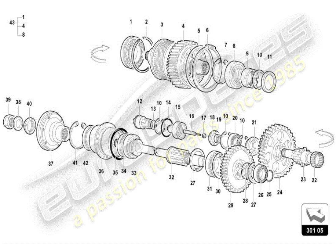 un diagramma delle parti dal catalogo delle parti lamborghini diablo vt (1996)