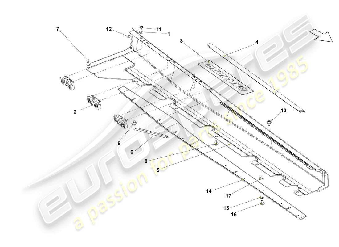 un diagramma delle parti dal catalogo delle parti lamborghini gallardo coupe (2008)