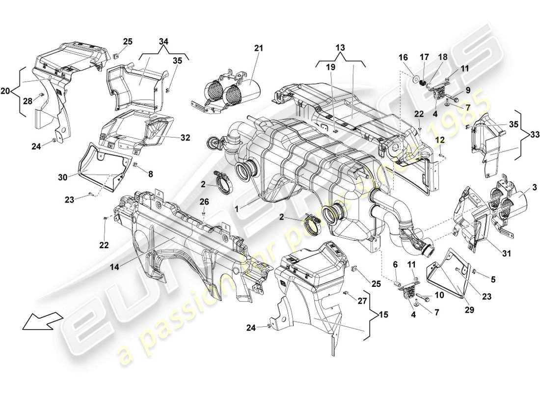 un diagramma delle parti dal catalogo delle parti lamborghini lp550-2 coupe (2014)