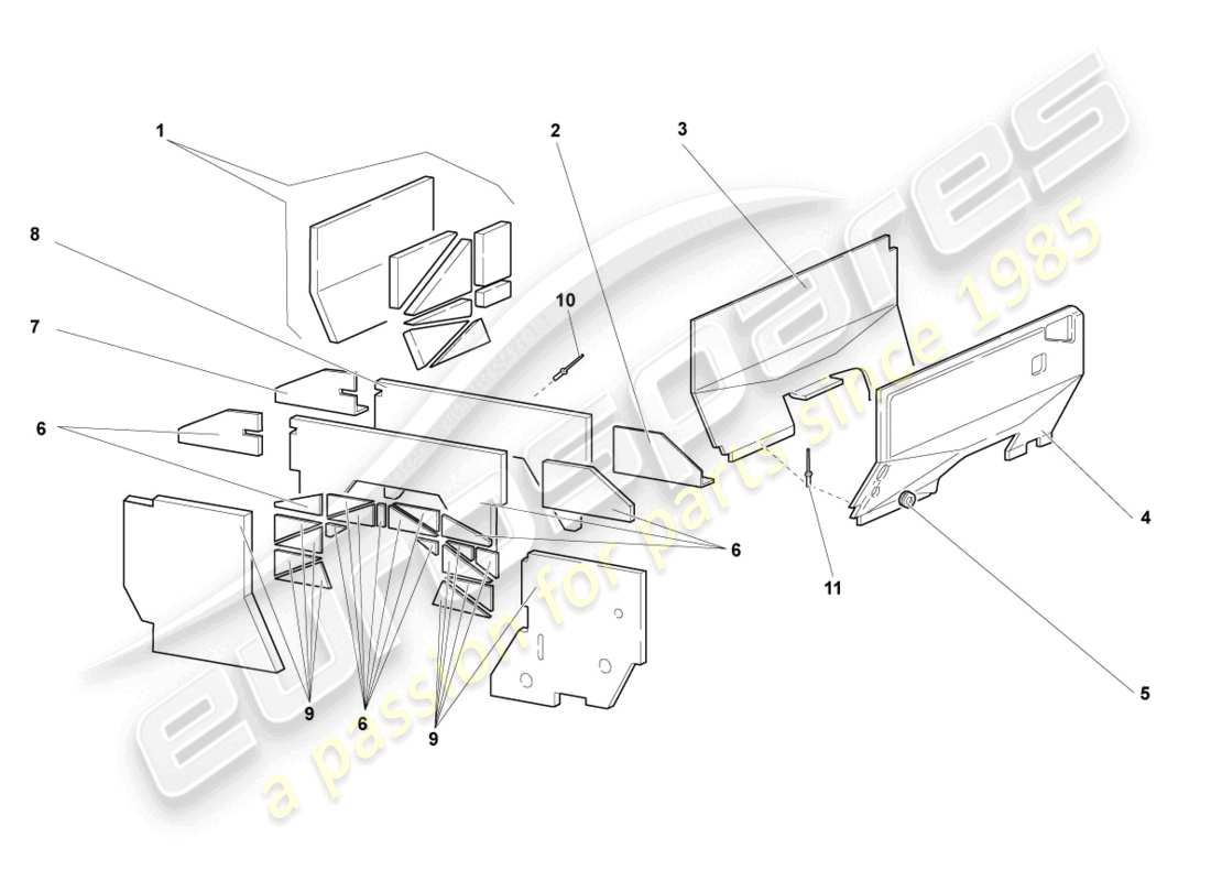 un diagramma delle parti dal catalogo delle parti lamborghini lp640 coupe (2008)