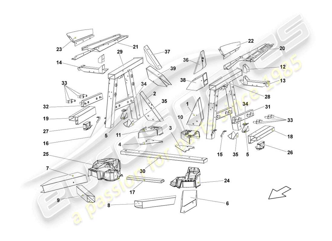 un diagramma delle parti dal catalogo delle parti lamborghini lp570-4 sl (2010)
