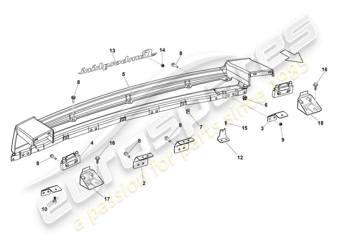 un diagramma delle parti dal catalogo delle parti lamborghini lp550-2 coupe (2011)