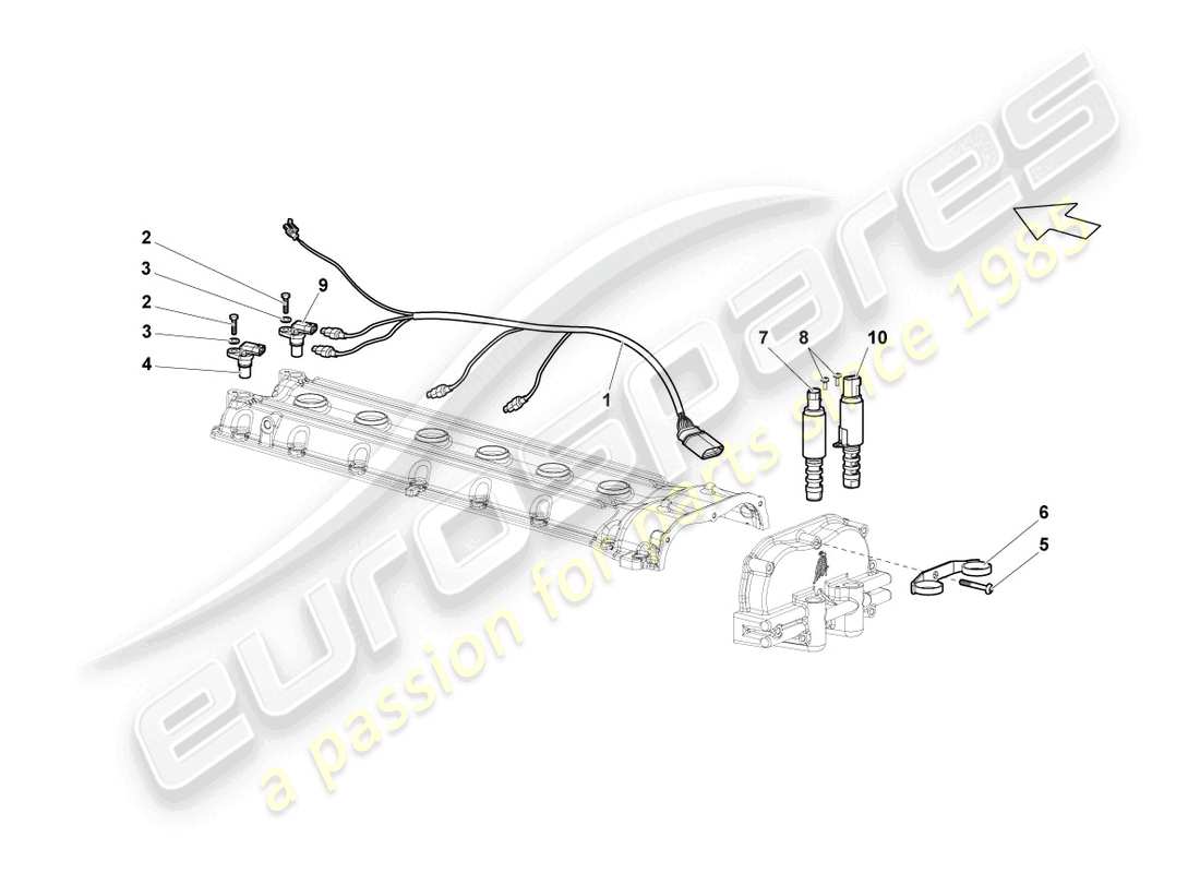 un diagramma delle parti dal catalogo delle parti lamborghini lp640 coupe (2008)