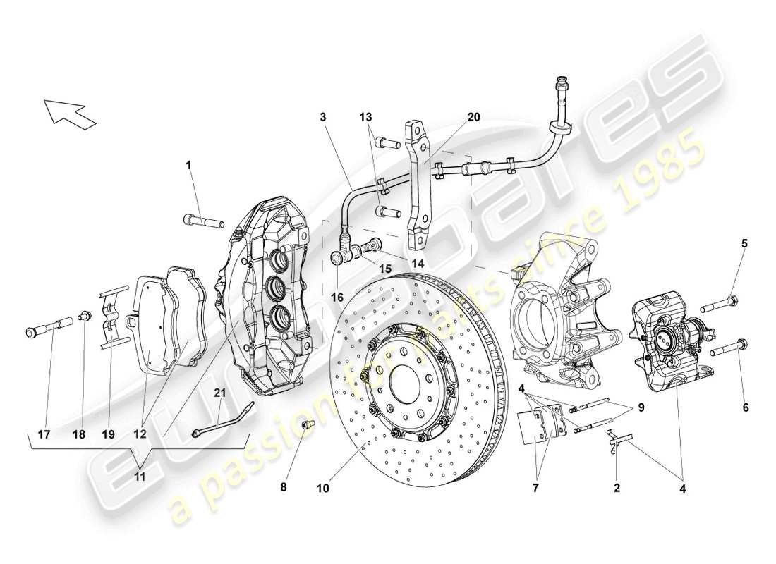 uno schema delle parti dal catalogo delle parti Lamborghini LP640 Coupé (2008)