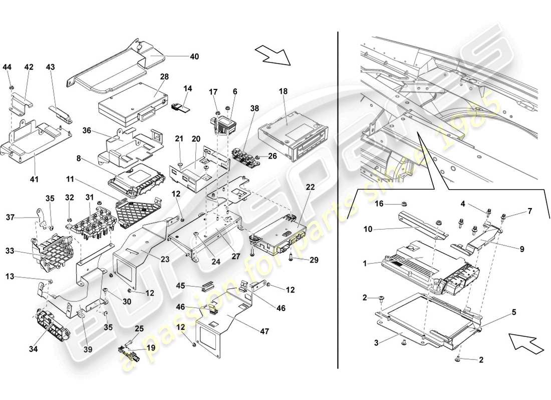 un diagramma delle parti dal catalogo delle parti gallardo lamborghini