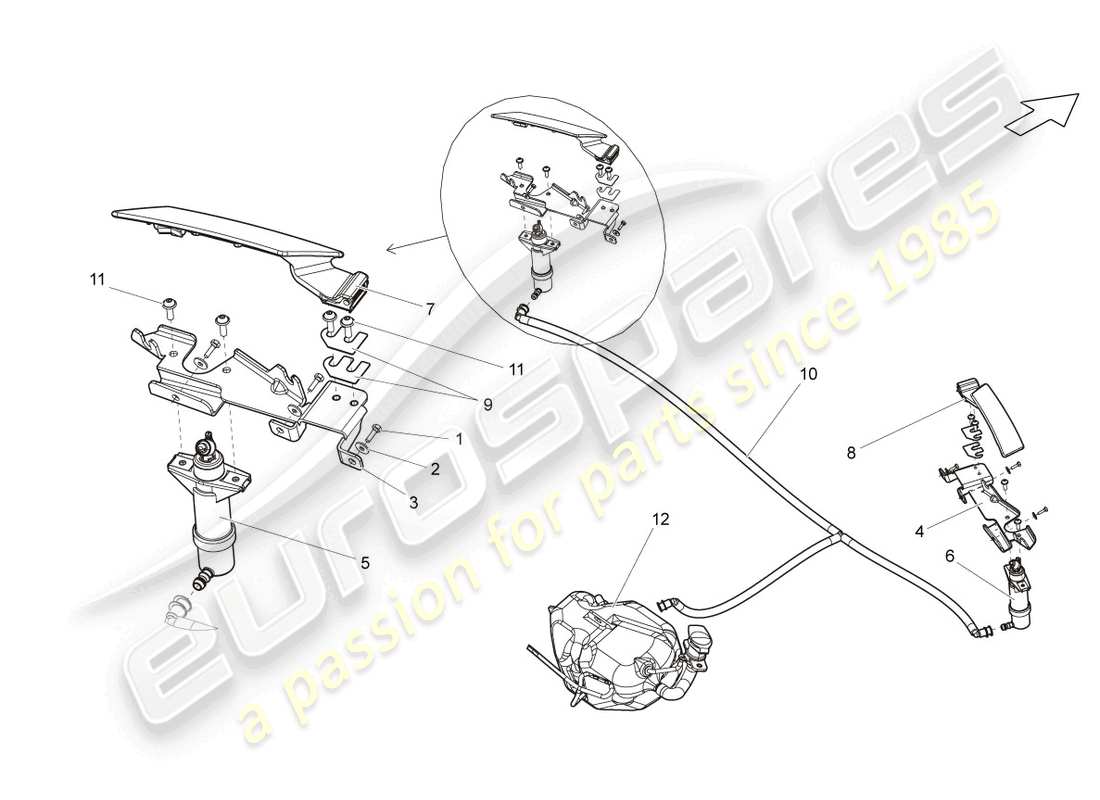 un diagramma delle parti dal catalogo delle parti lamborghini lp560-4 coupe fl ii (2013)