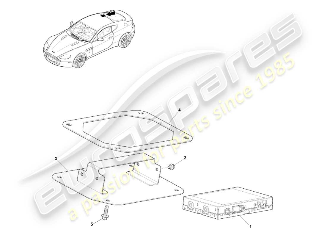 aston martin v8 vantage (2007) sintonizzatore dab, diagramma delle parti 14my