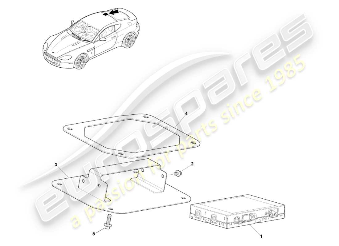 aston martin v8 vantage (2005) sintonizzatore dab, diagramma delle parti 14my