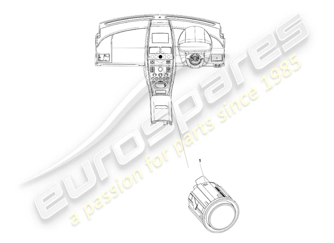 aston martin v8 vantage (2005) diagramma delle parti del pulsante di avviamento