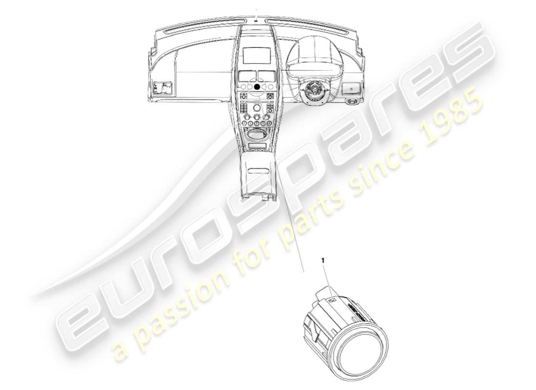 aston martin v8 vantage (2007) diagramma delle parti del pulsante di avviamento