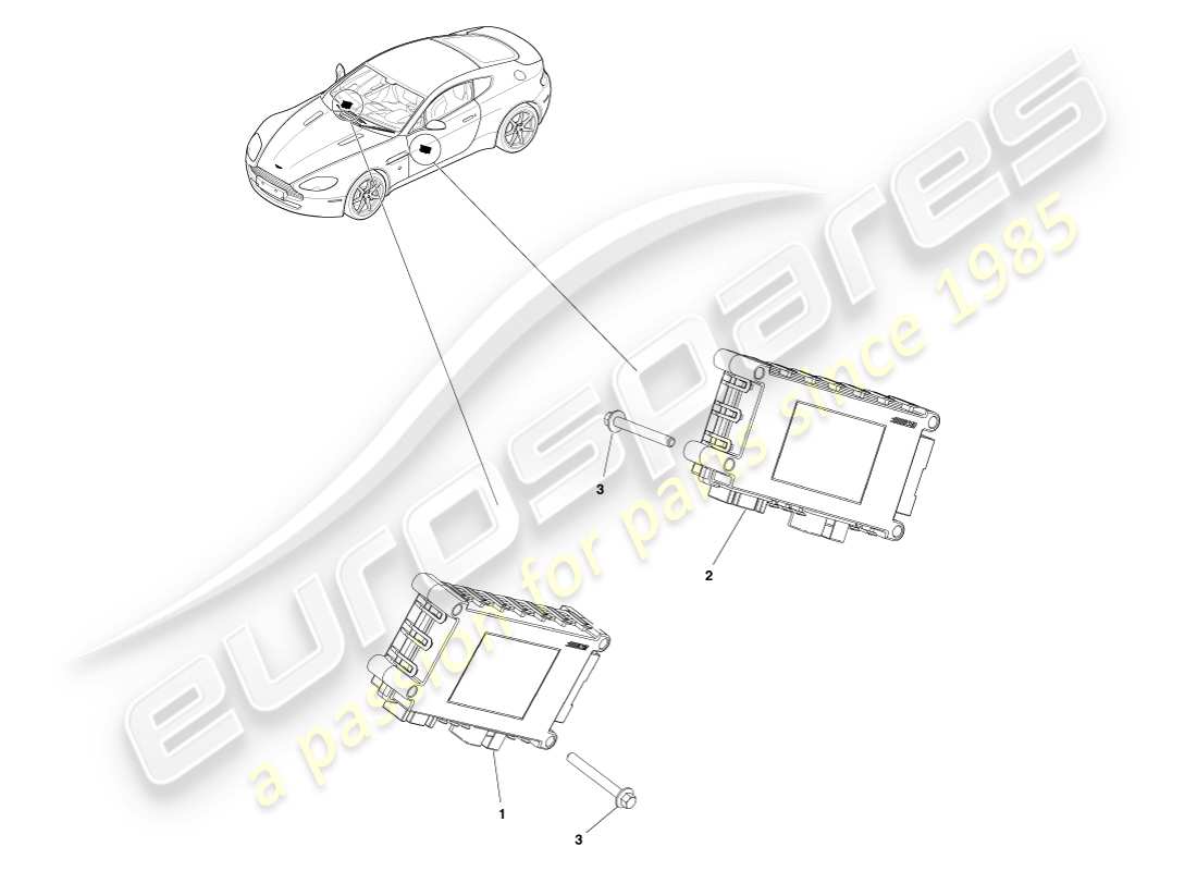 aston martin v8 vantage (2005) diagramma delle parti del controllo multifunzione