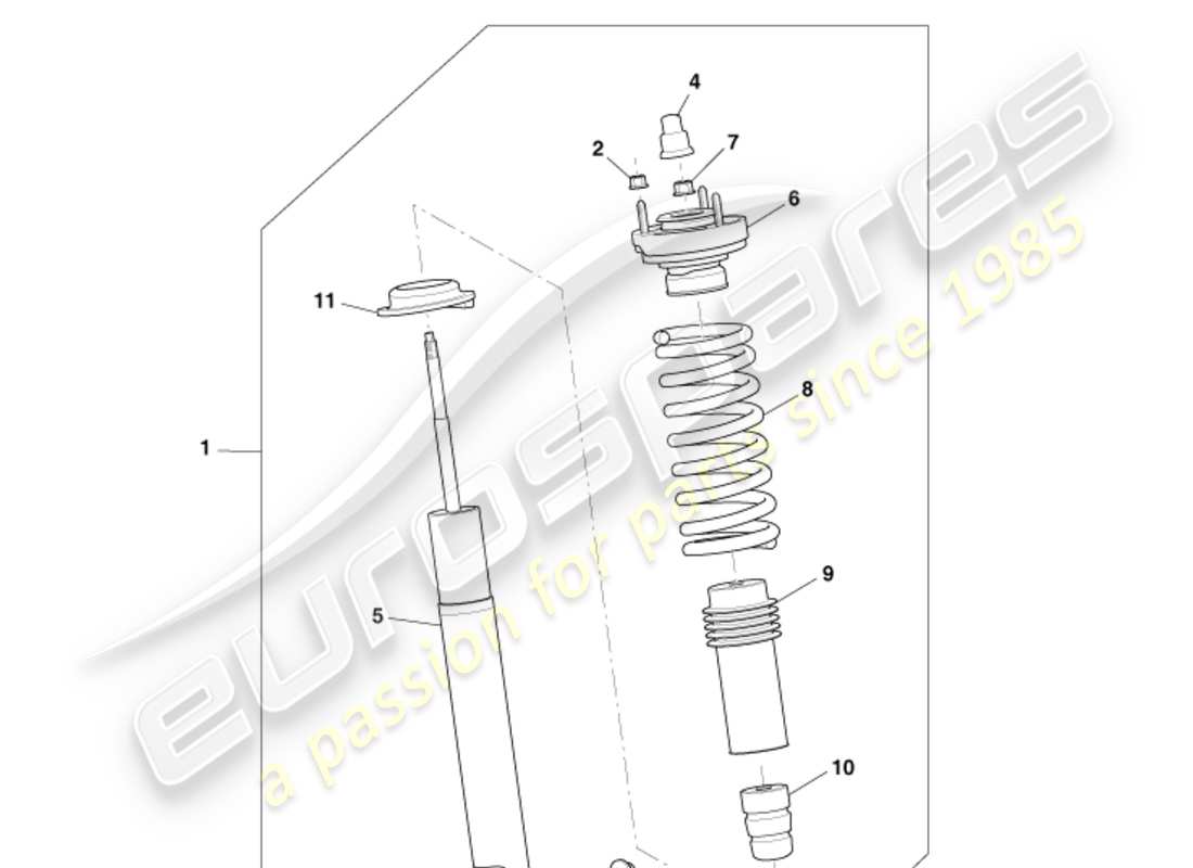 aston martin db9 (2004) molla e ammortizzatore posteriori, al diagramma delle parti 09my