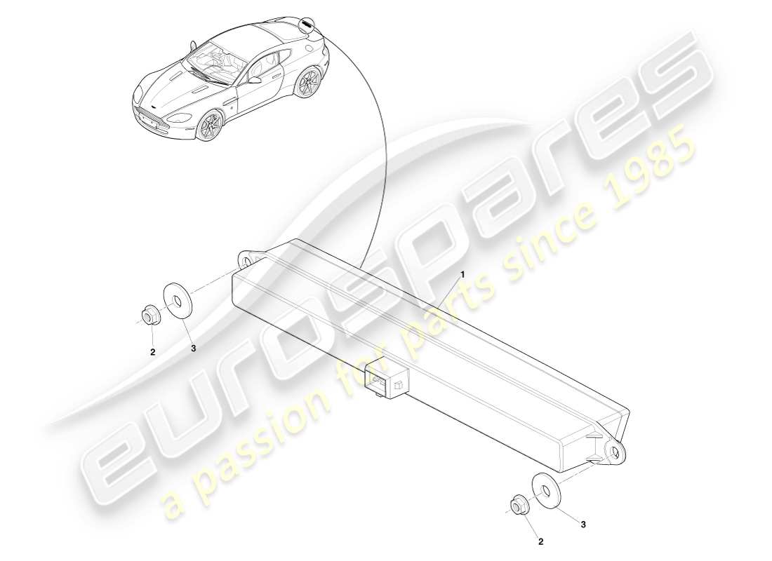 aston martin v8 vantage (2005) diagramma delle parti della luce stop montata in alto