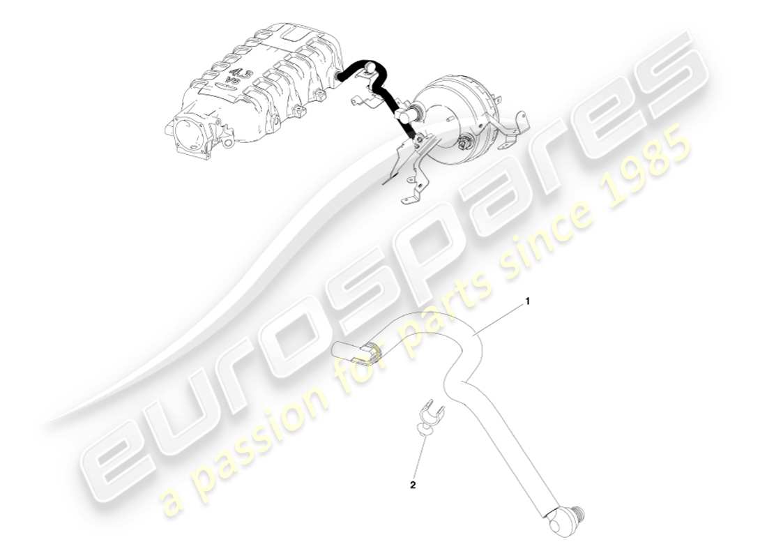 aston martin v8 vantage (2005) tubo del vuoto, diagramma delle parti con guida a sinistra