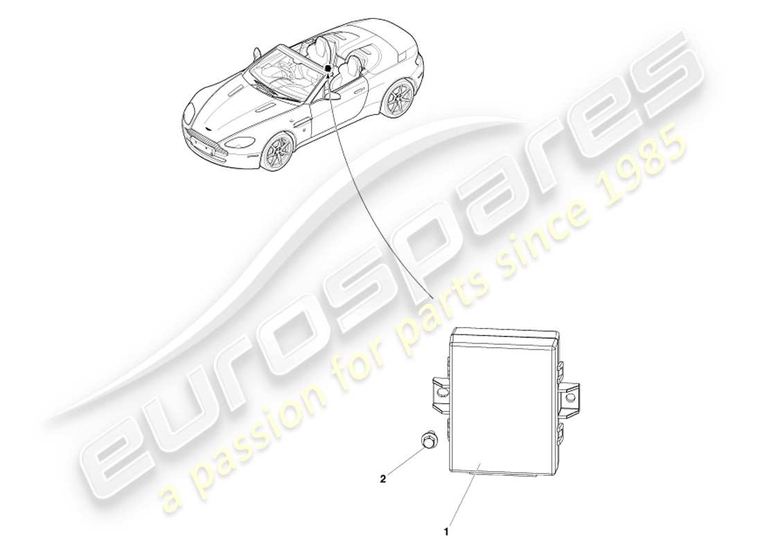 aston martin v8 vantage (2005) diagramma delle parti del controller della chiusura del tonneau