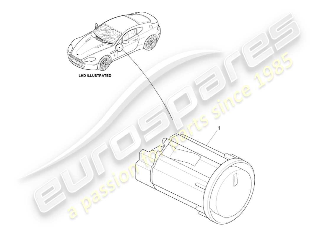aston martin v8 vantage (2005) diagramma delle parti dell'interruttore di protezione ridotto