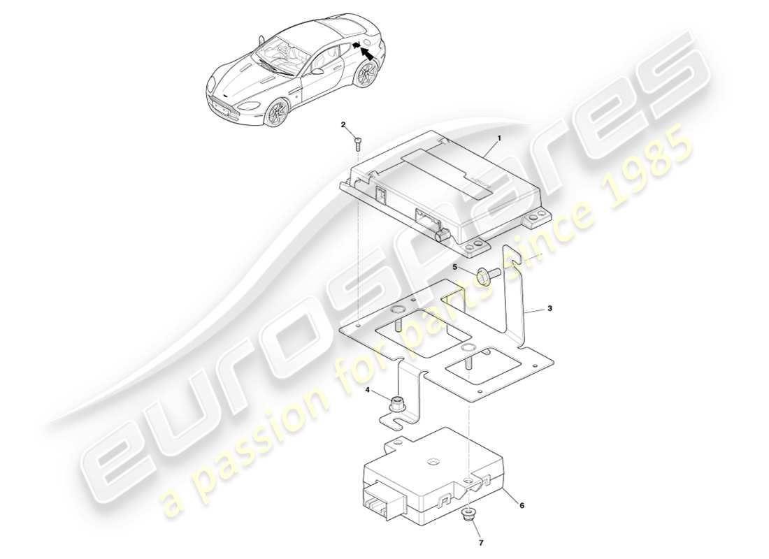 aston martin v8 vantage (2007) navigazione garmin, coupé, diagramma delle parti 12my