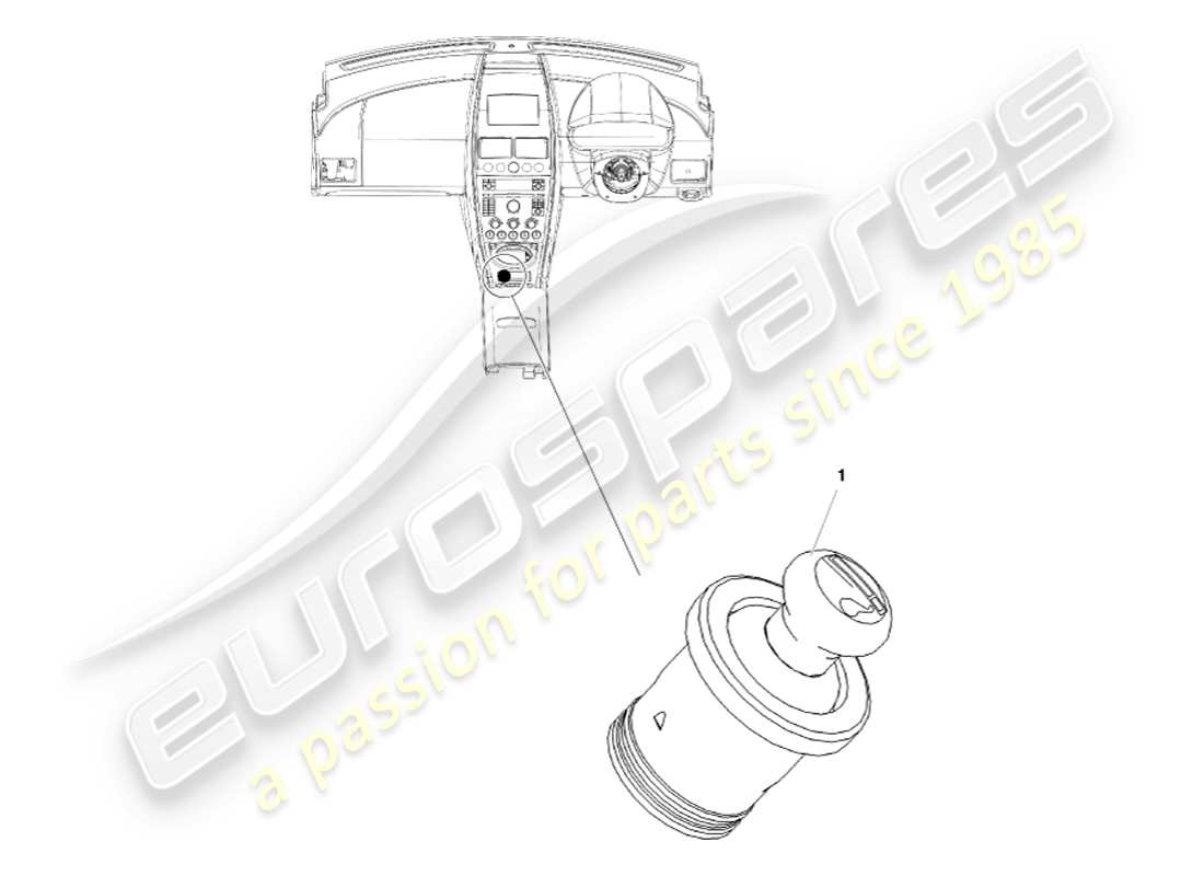 aston martin v8 vantage (2007) diagramma delle parti dell'accendisigari