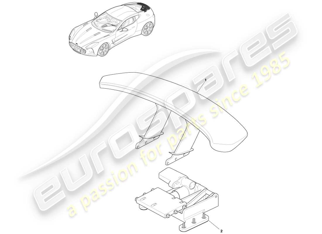aston martin one-77 (2011) gruppo ala posteriore diagramma delle parti