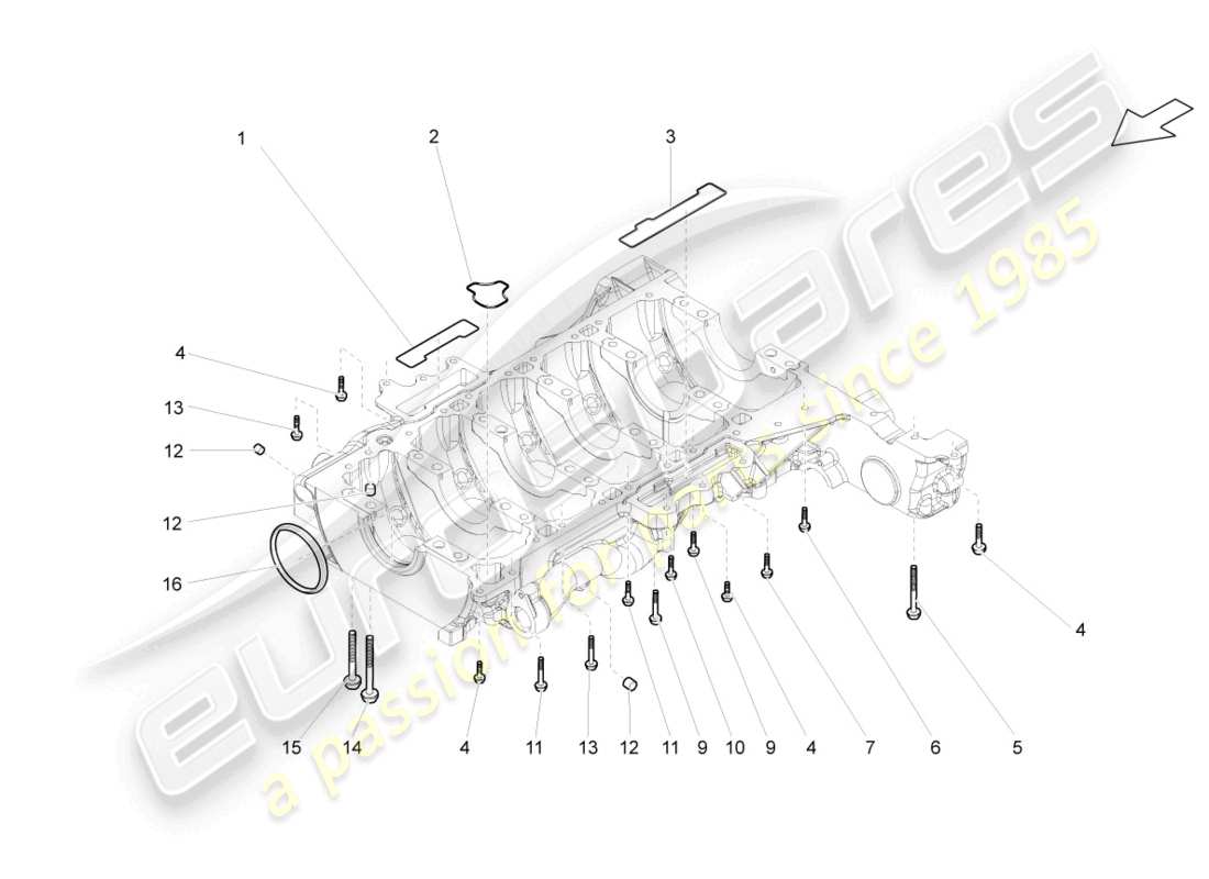 lamborghini gallardo coupe (2006) alloggiamento basamento inferiore diagramma delle parti