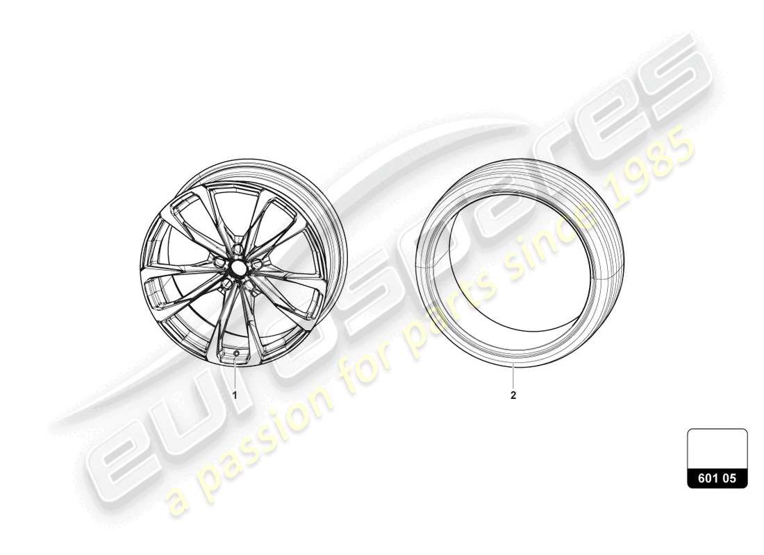 lamborghini urus (2019) ruote/pneumatici 23 diagramma delle parti