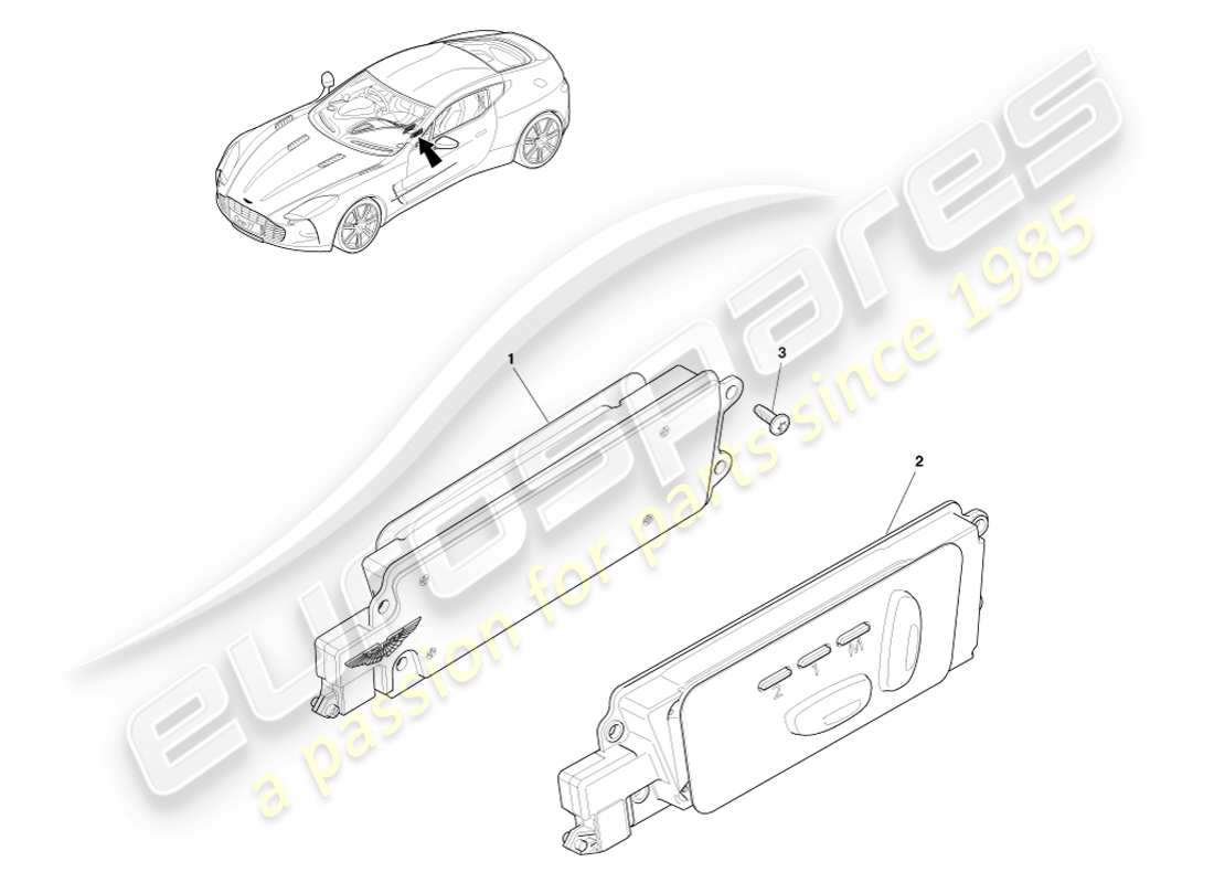 aston martin one-77 (2011) regolazione del sedile anteriore diagramma delle parti