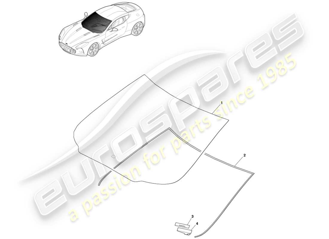 aston martin one-77 (2011) parabrezza diagramma delle parti