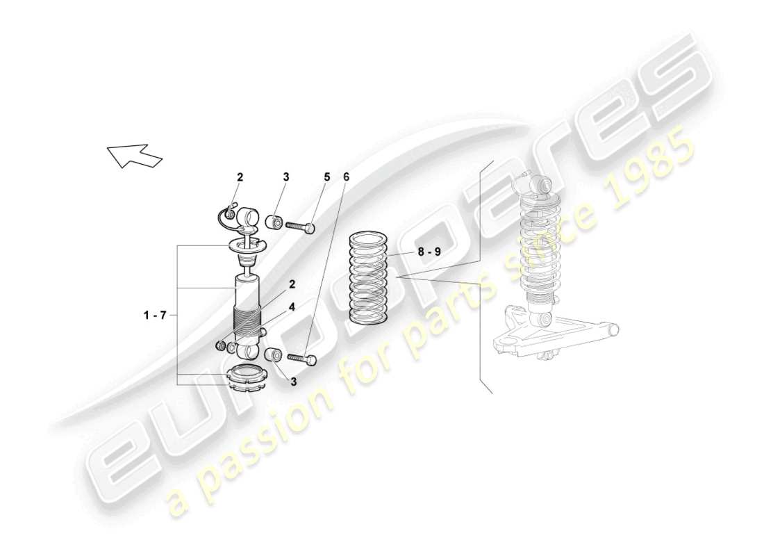 lamborghini lp640 coupe (2008) sospensione anteriore diagramma delle parti