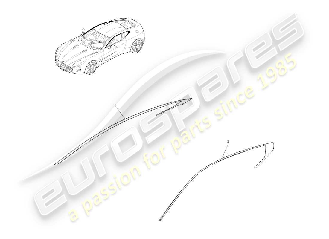aston martin one-77 (2011) finitura della carrozzeria e del quarto diagramma delle parti