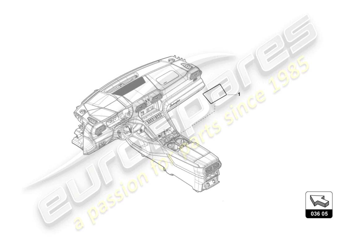 lamborghini urus s (accessories) protezione dagli impatti diagramma delle parti