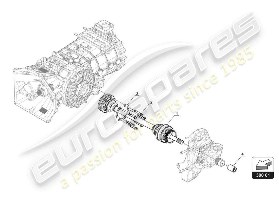lamborghini 2017 (gt3) schema delle parti dell'albero di trasmissione