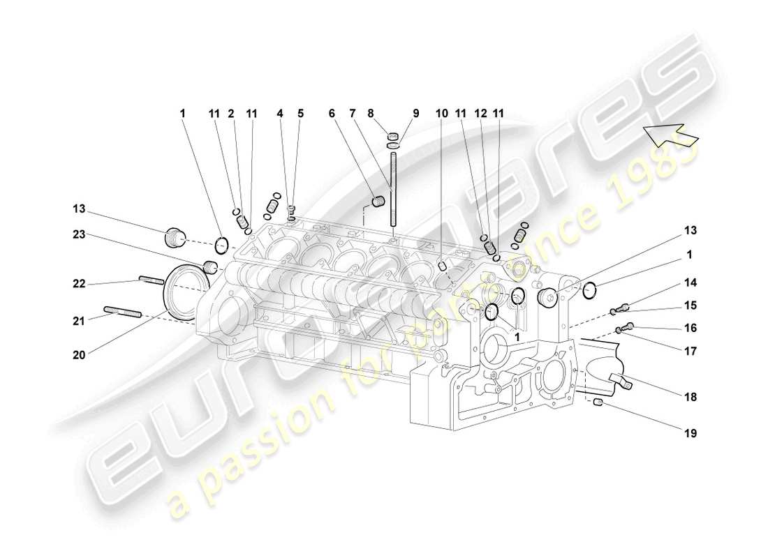 lamborghini reventon alloggiamento del basamento diagramma delle parti