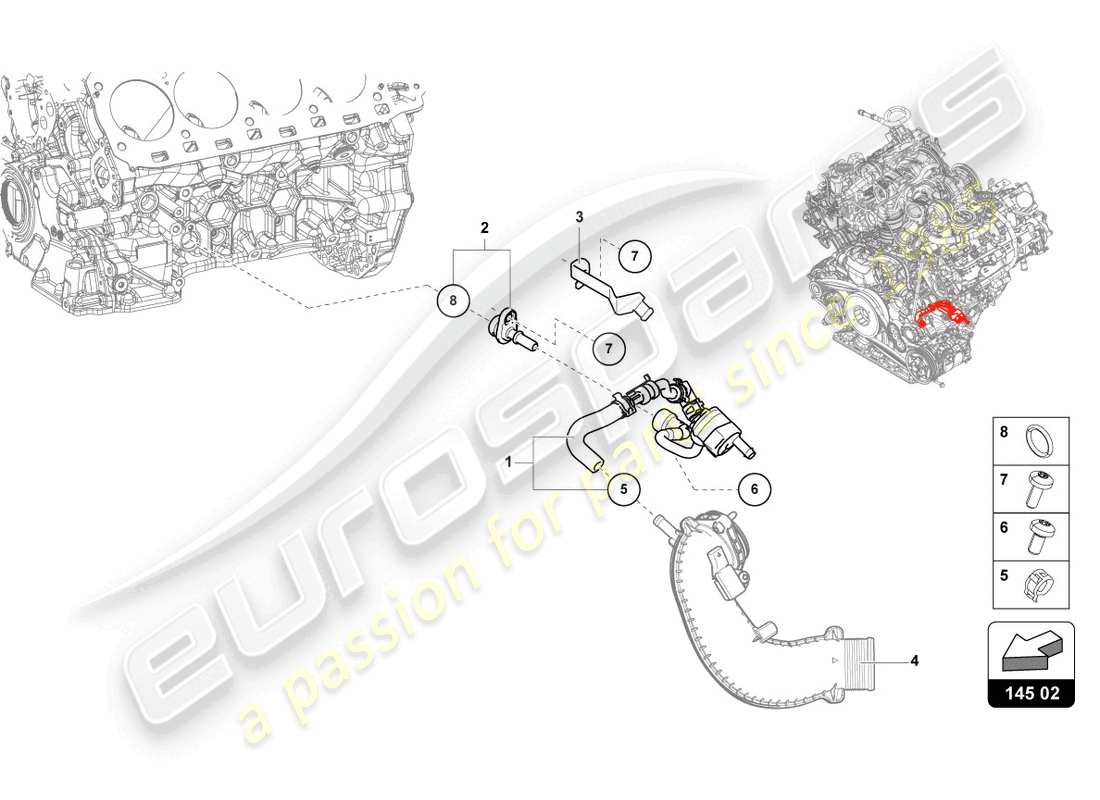 lamborghini urus performante (2023) valvola di pressurizzazione diagramma delle parti