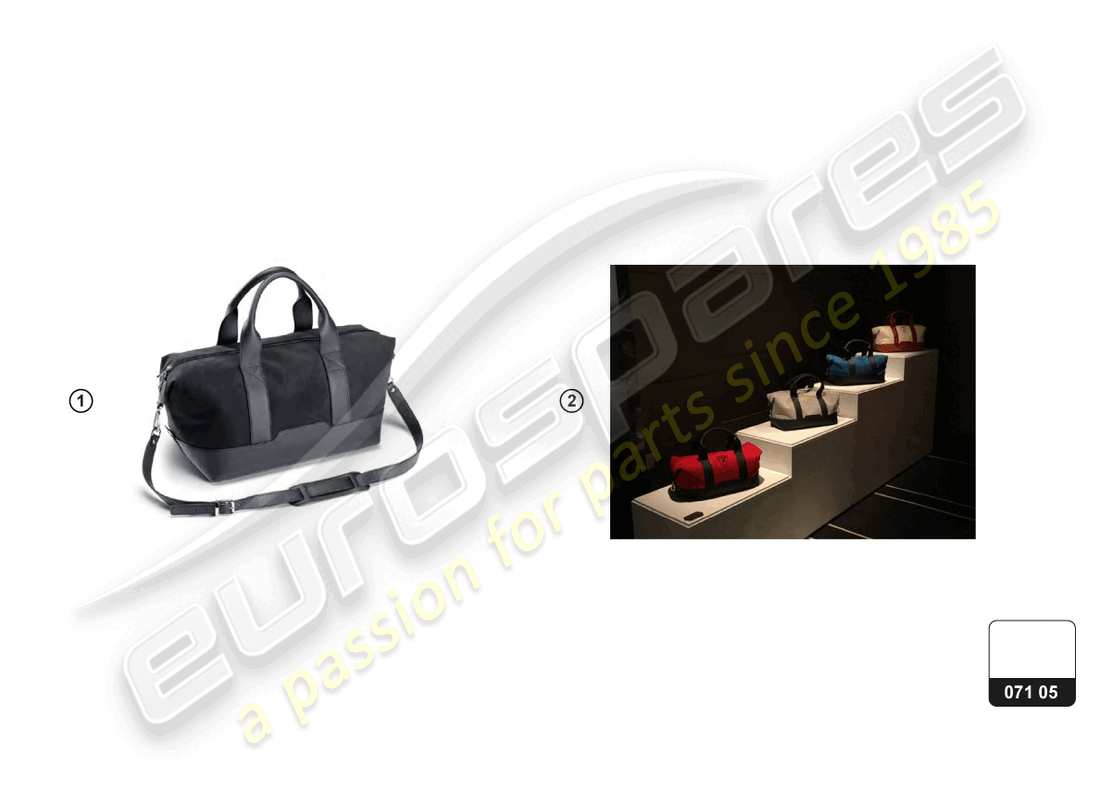 lamborghini huracan sterrato (accessories) set borse da viaggio diagramma delle parti