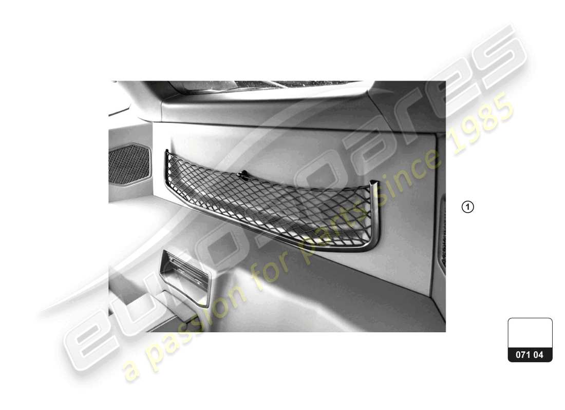 lamborghini huracan sterrato (accessories) tasca in rete diagramma delle parti