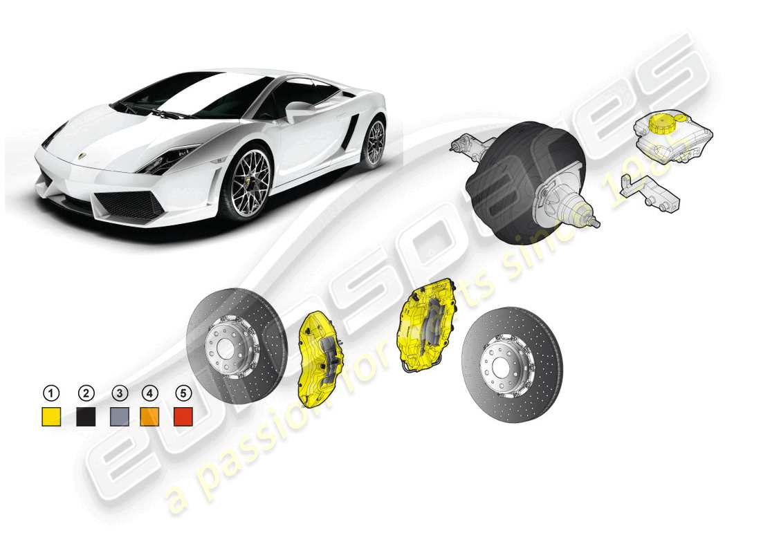 lamborghini lp570-4 spyder performante (accessories) kit retrofit per freno in ceramica schema delle parti